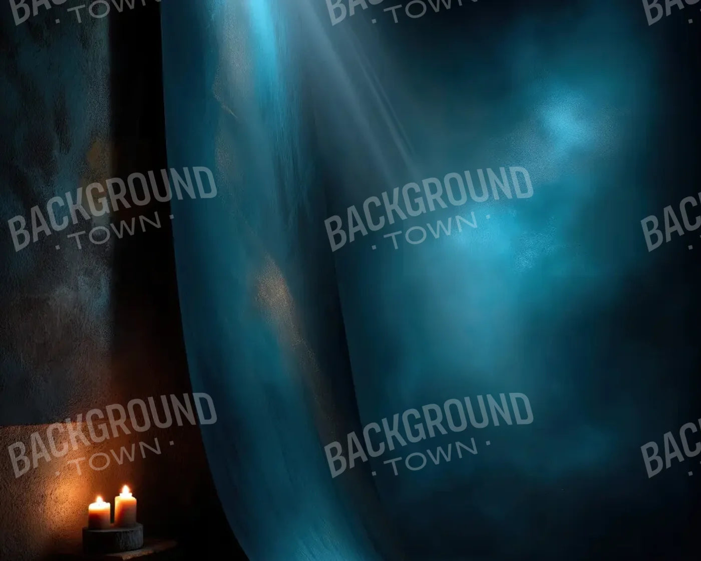 Blue Candelit Corner 10’x8’ Fleece (120 x 96 inch) Backdrop