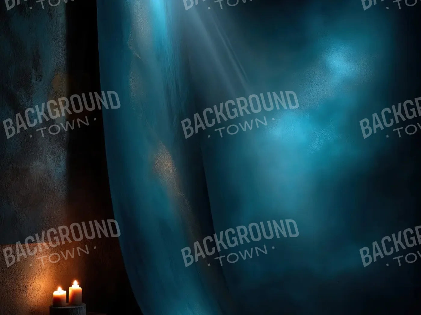 Blue Candelit Corner 6’8x5’ Fleece (80 x 60 inch) Backdrop