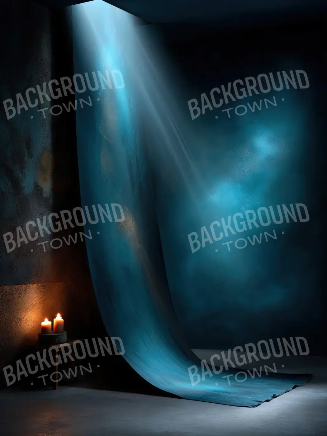Blue Candelit Corner 6’x8’ Fleece (72 x 96 inch) Backdrop