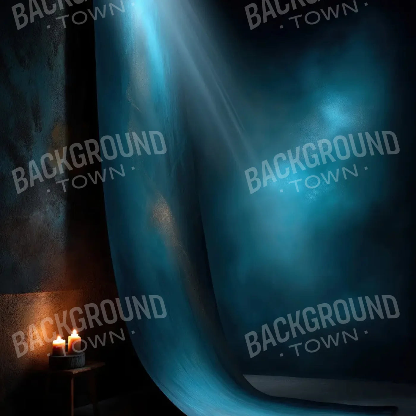 Blue Candelit Corner 8’x8’ Fleece (96 x 96 inch) Backdrop