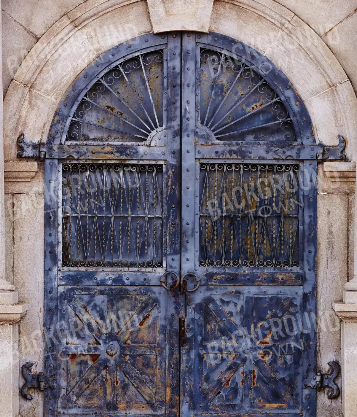 Blue Iron Doors 10X12 Ultracloth ( 120 X 144 Inch ) Backdrop