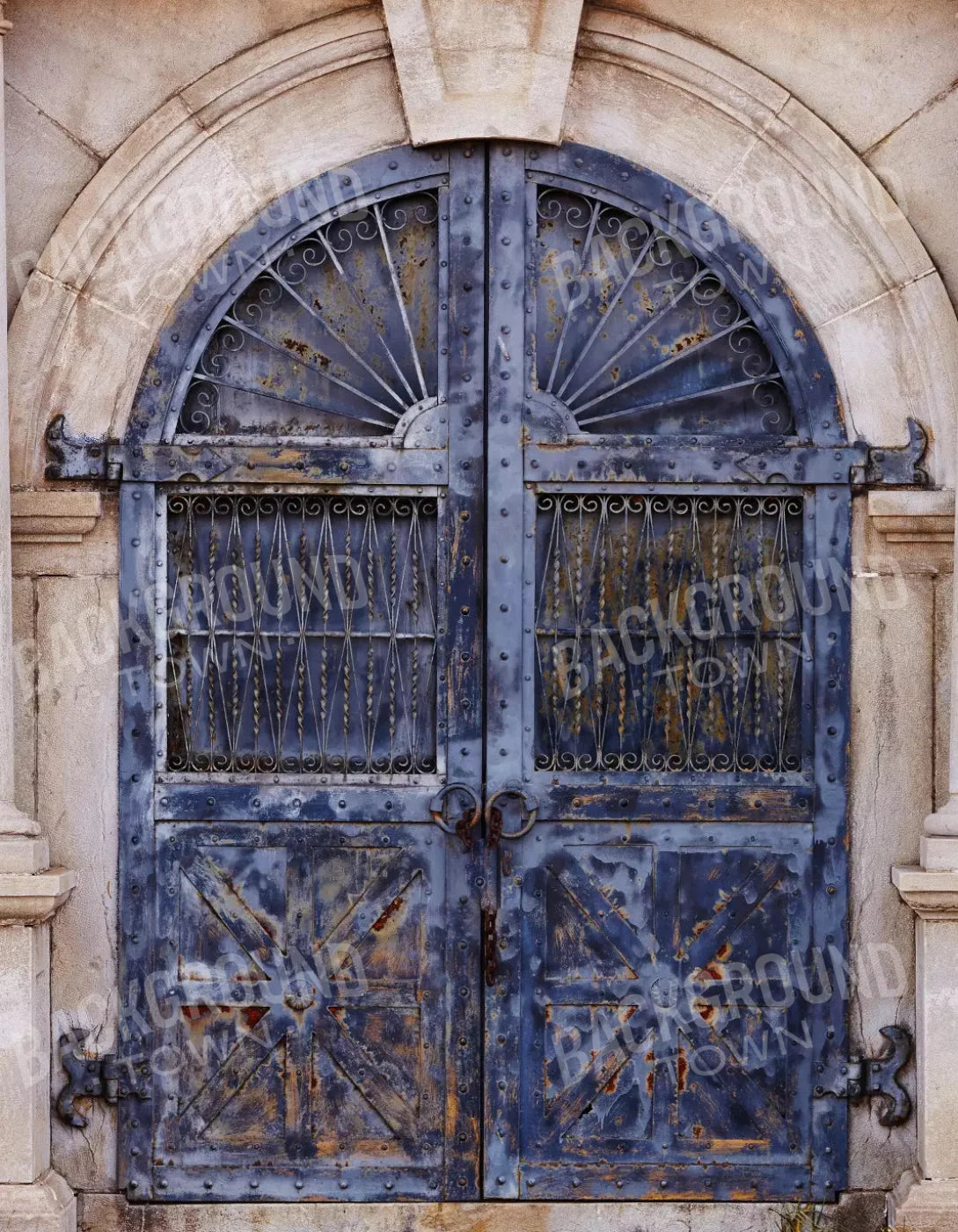 Blue Iron Doors 6X8 Fleece ( 72 X 96 Inch ) Backdrop