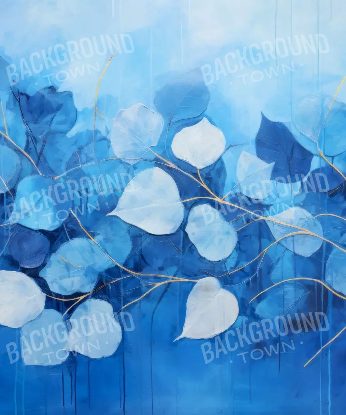 Blue, Leaves Backdrop for Photography