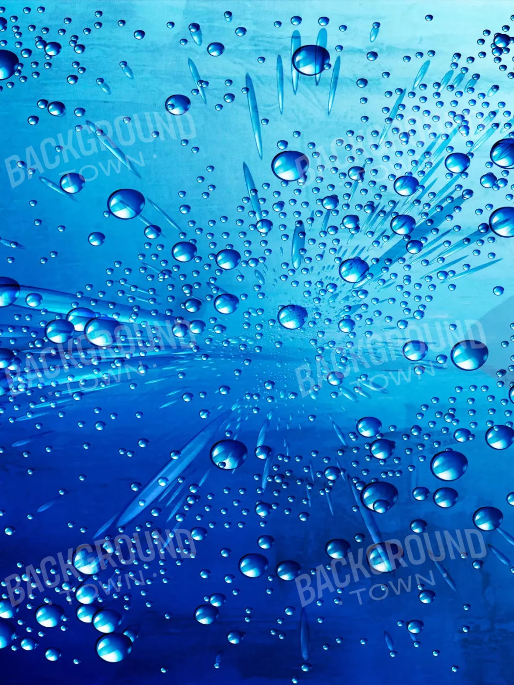 Blue Rain Bubbles 5X68 Fleece ( 60 X 80 Inch ) Backdrop