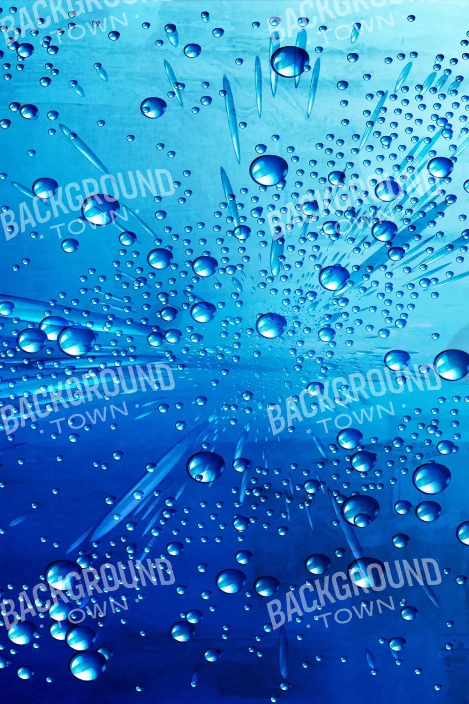 Blue Rain Bubbles For Lvl Up Backdrop System 5X76 Up ( 60 X 90 Inch )