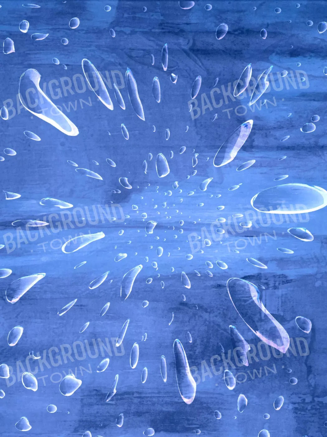 Blue Raindrops 5X68 Fleece ( 60 X 80 Inch ) Backdrop