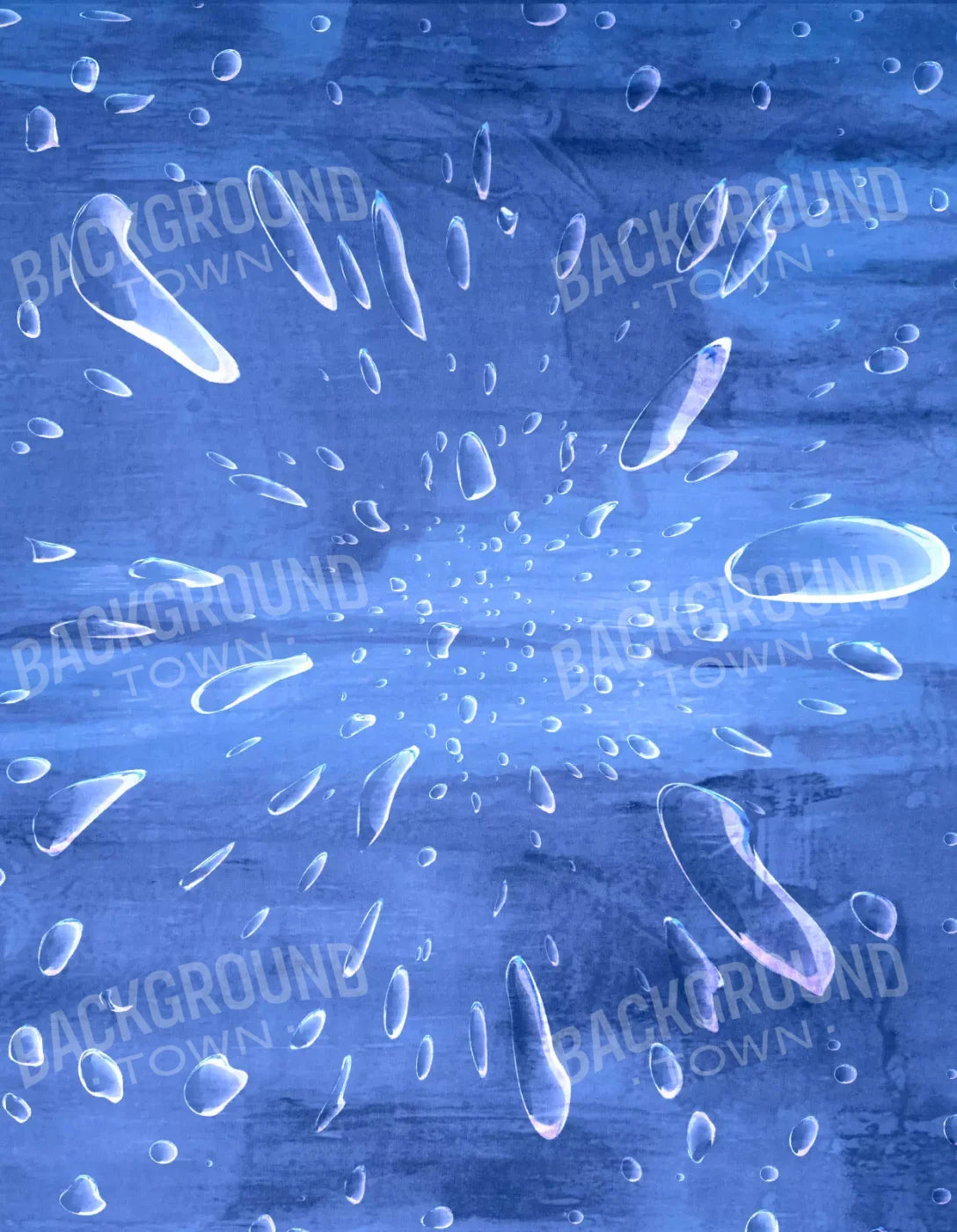 Blue Raindrops 6X8 Fleece ( 72 X 96 Inch ) Backdrop