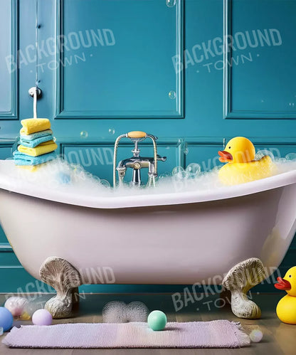 Blue Rubber Duckie Bathroom 10’X12’ Ultracloth (120 X 144 Inch) Backdrop
