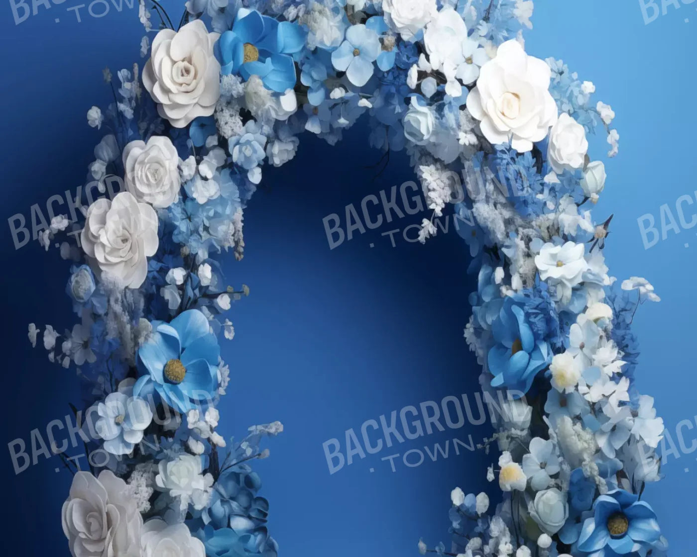 Blue Studio Floral Arch 10’X8’ Fleece (120 X 96 Inch) Backdrop