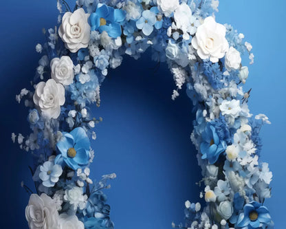 Blue Studio Floral Arch 10’X8’ Fleece (120 X 96 Inch) Backdrop