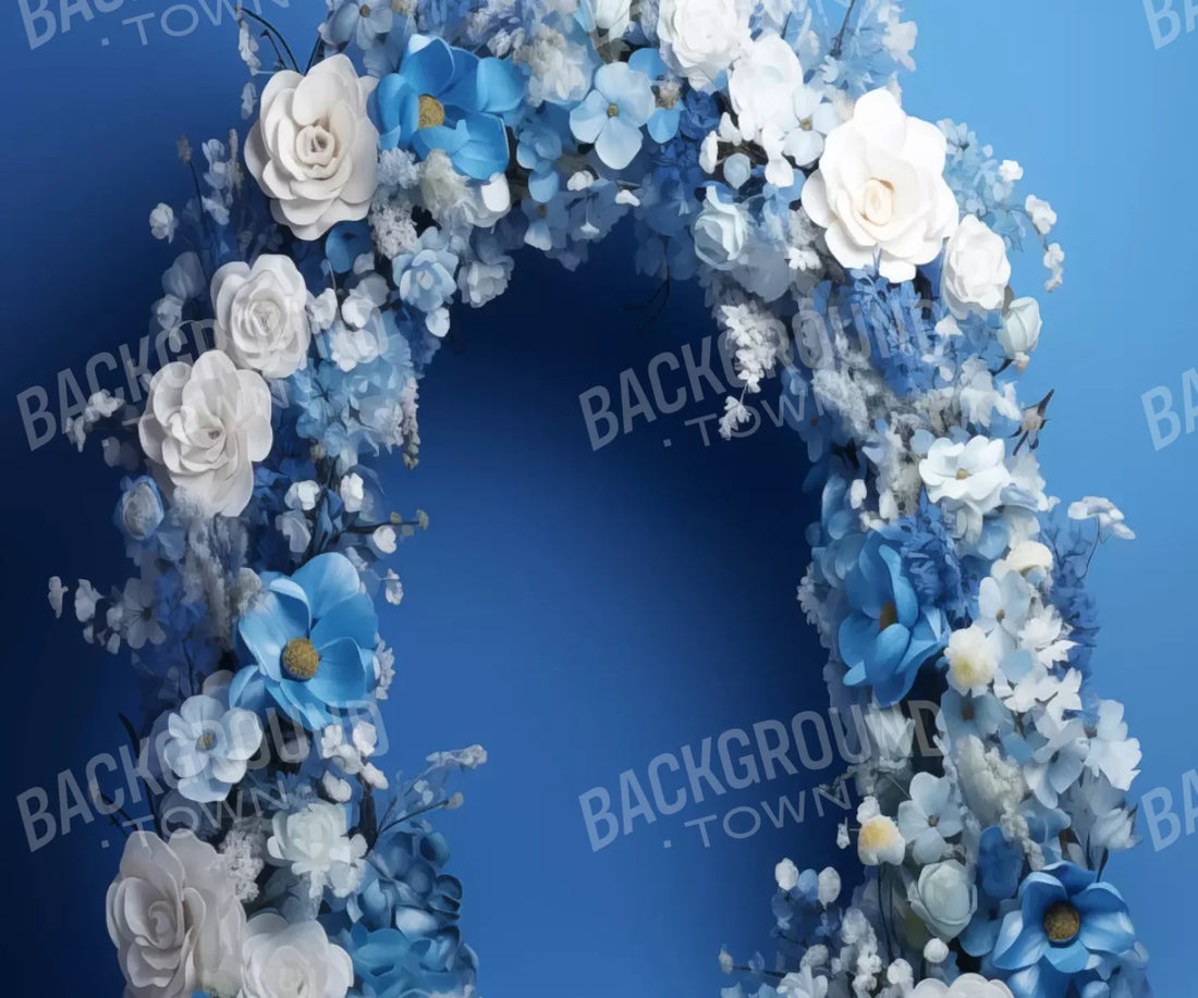 Blue Studio Floral Arch 5’X4’2 Fleece (60 X 50 Inch) Backdrop