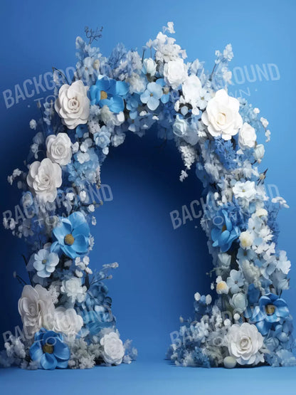 Blue Studio Floral Arch 5’X6’8 Fleece (60 X 80 Inch) Backdrop