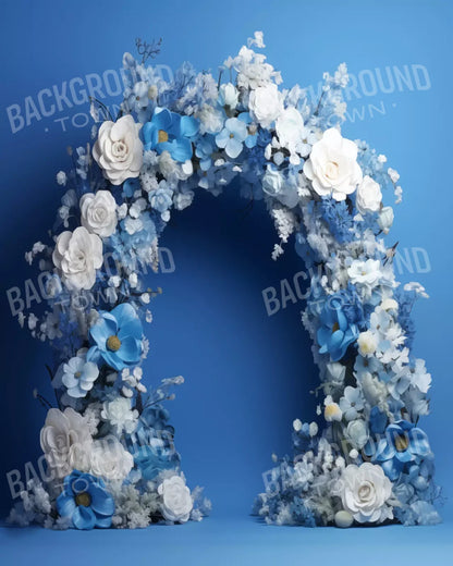 Blue Studio Floral Arch 8’X10’ Fleece (96 X 120 Inch) Backdrop