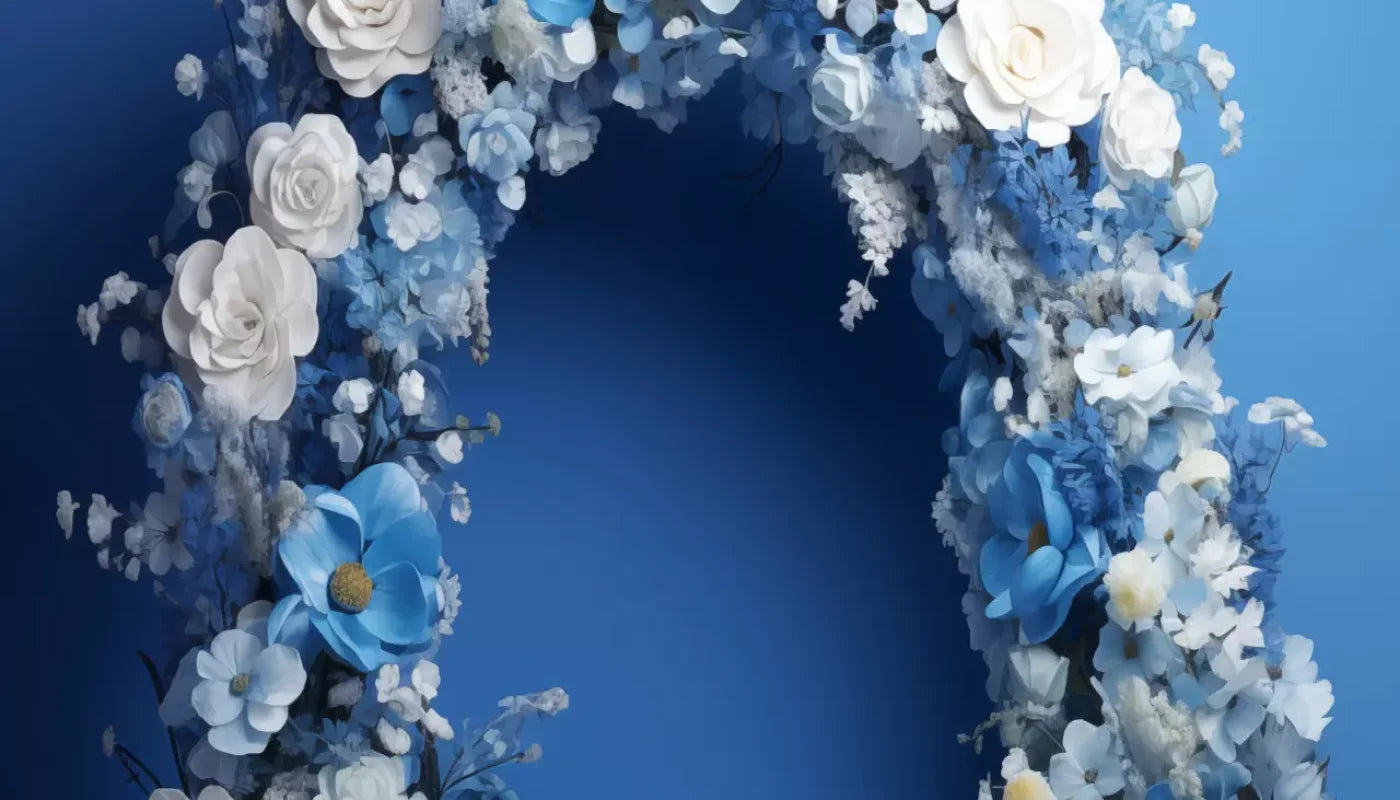 Blue Studio Floral Arch 14’X8’ Ultracloth (168 X 96 Inch) Backdrop