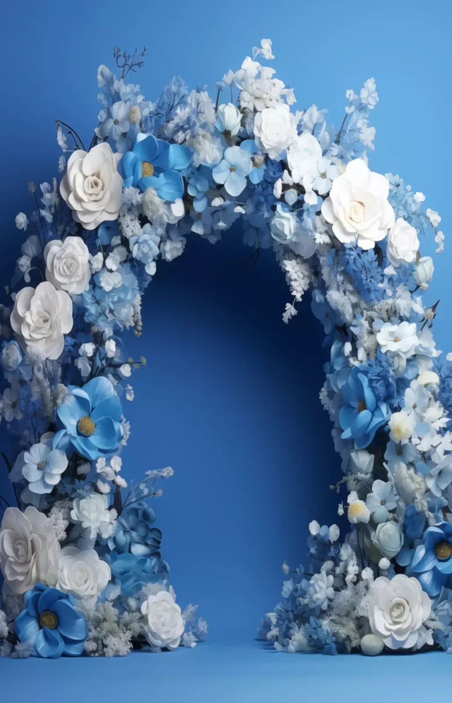 Blue Studio Floral Arch 9’X14’ Ultracloth (108 X 168 Inch) Backdrop