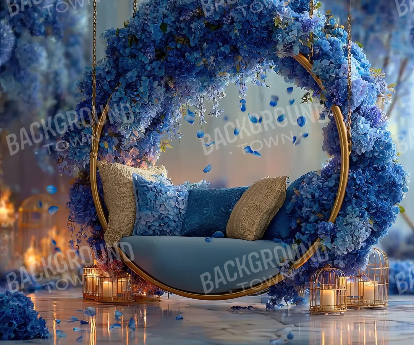 Blue Swing For Two 5’x4’2 Fleece (60 x 50 inch) Backdrop