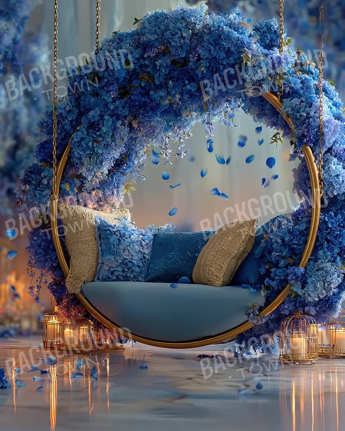 Blue Swing For Two 8’x10’ Fleece (96 x 120 inch) Backdrop