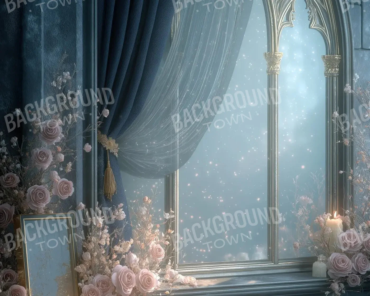 Blue Window 10’x8’ Fleece (120 x 96 inch) Backdrop