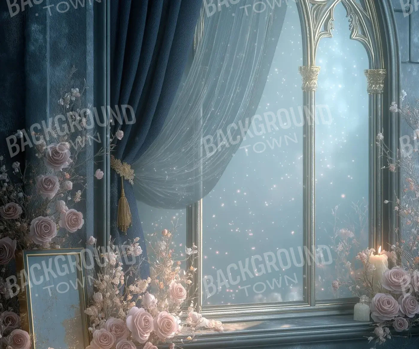 Blue Window 5’x4’2 Fleece (60 x 50 inch) Backdrop