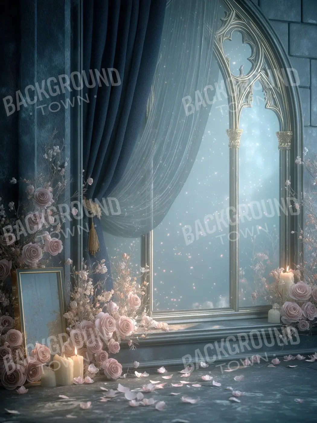 Blue Window 5’x6’8 Fleece (60 x 80 inch) Backdrop