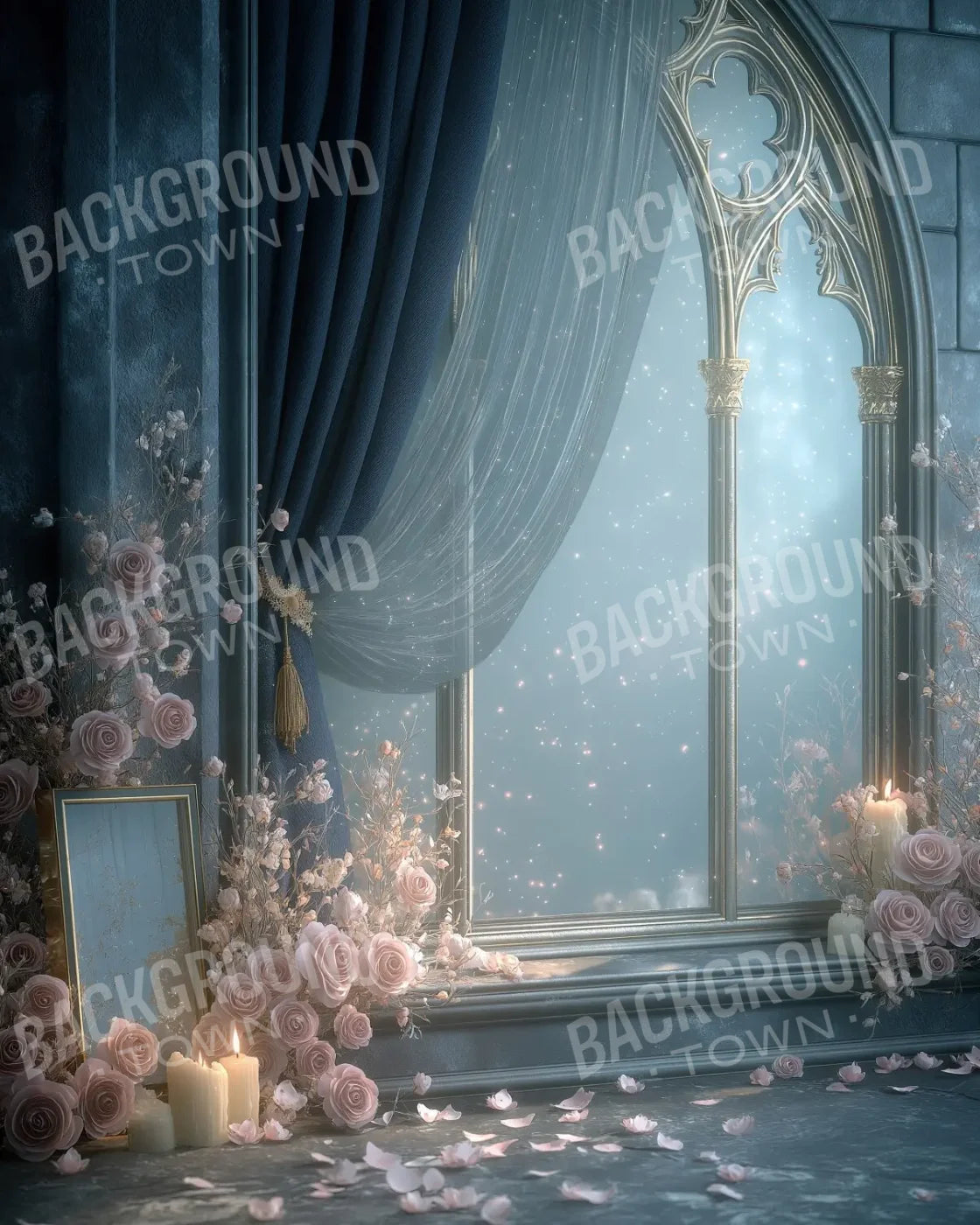 Blue Window 8’x10’ Fleece (96 x 120 inch) Backdrop