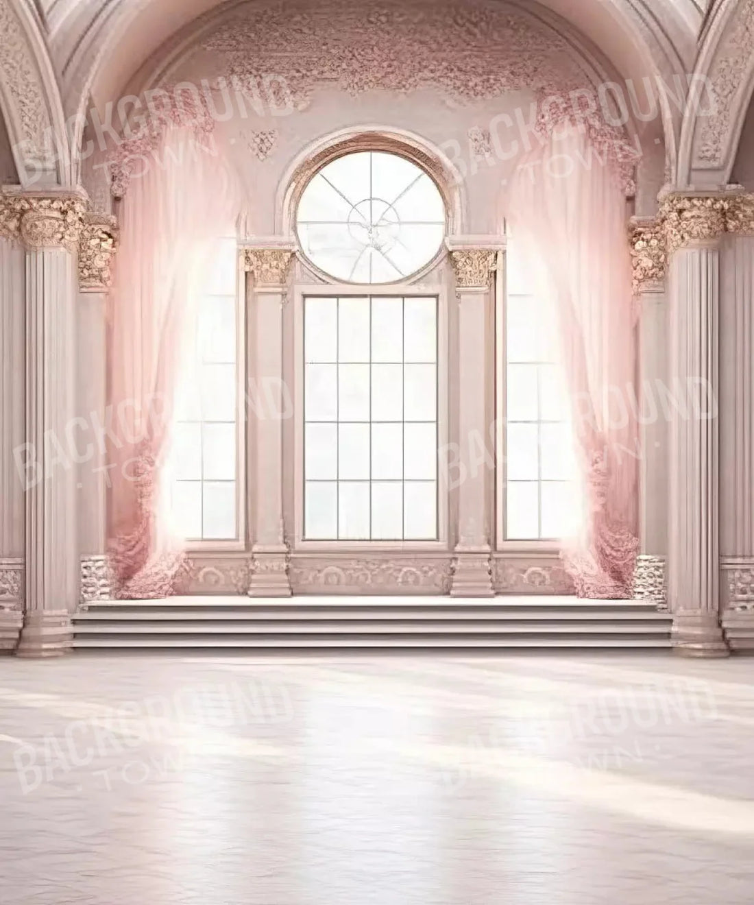 Elegant Ballroom in Pink Backdrop for Photography