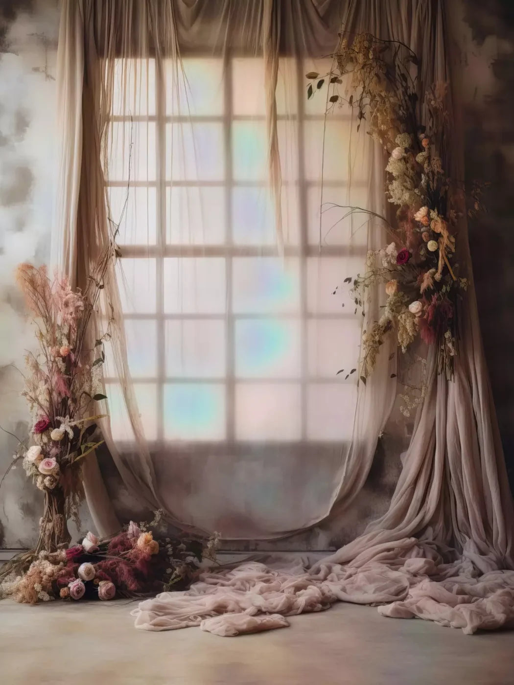 Lavender Blush Chiffon I 5X68 Fleece ( 60 X 80 Inch ) Backdrop