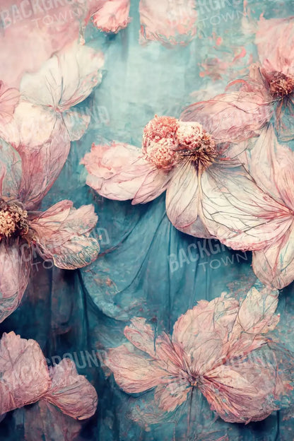Blush Flowers 5X8 Ultracloth ( 60 X 96 Inch ) Backdrop