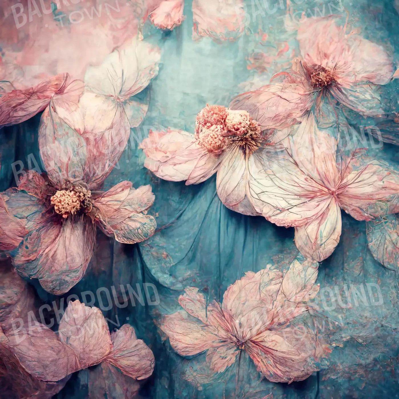 Blush Flowers 8X8 Fleece ( 96 X Inch ) Backdrop