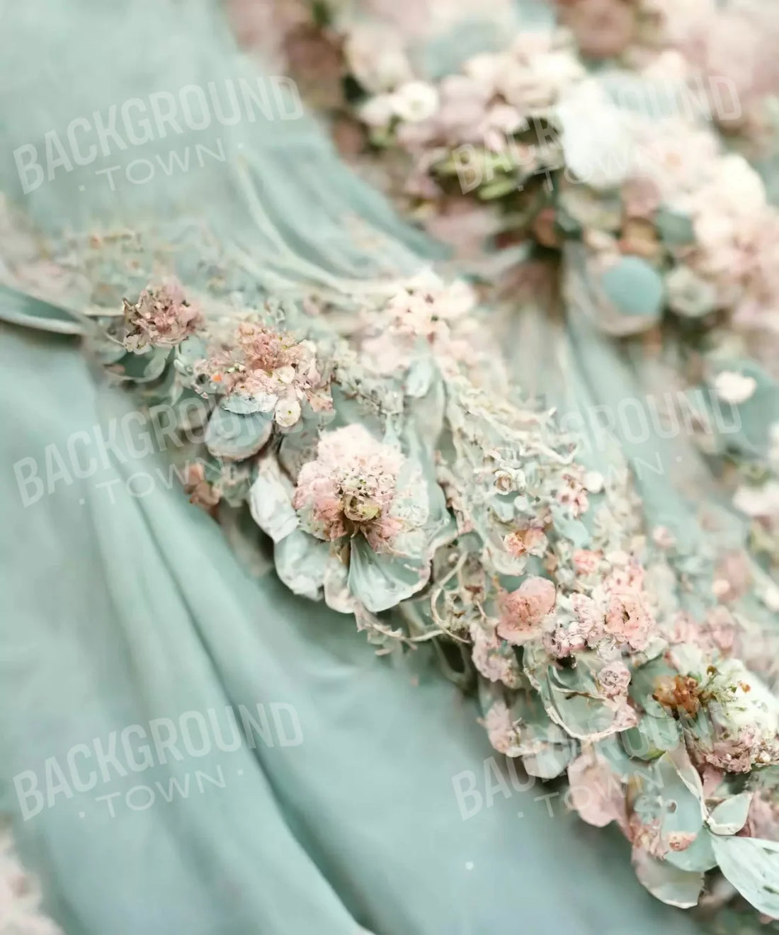 Green Floral Backdrop for Photography