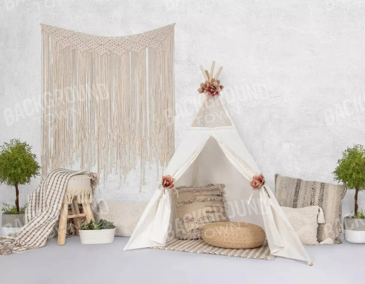 Boho Hideaway 8X6 Fleece ( 96 X 72 Inch ) Backdrop