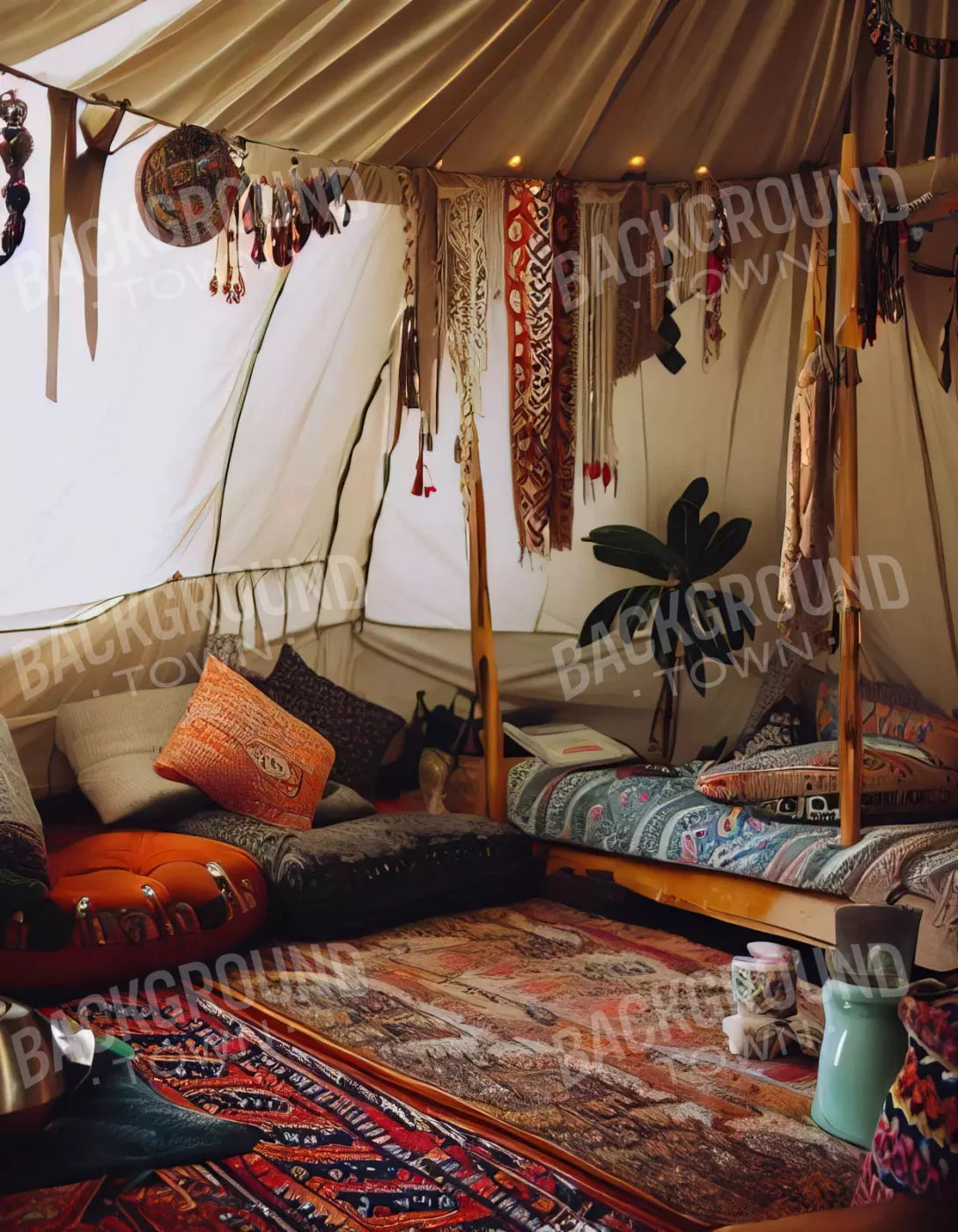 Boho Hut 6X8 Fleece ( 72 X 96 Inch ) Backdrop