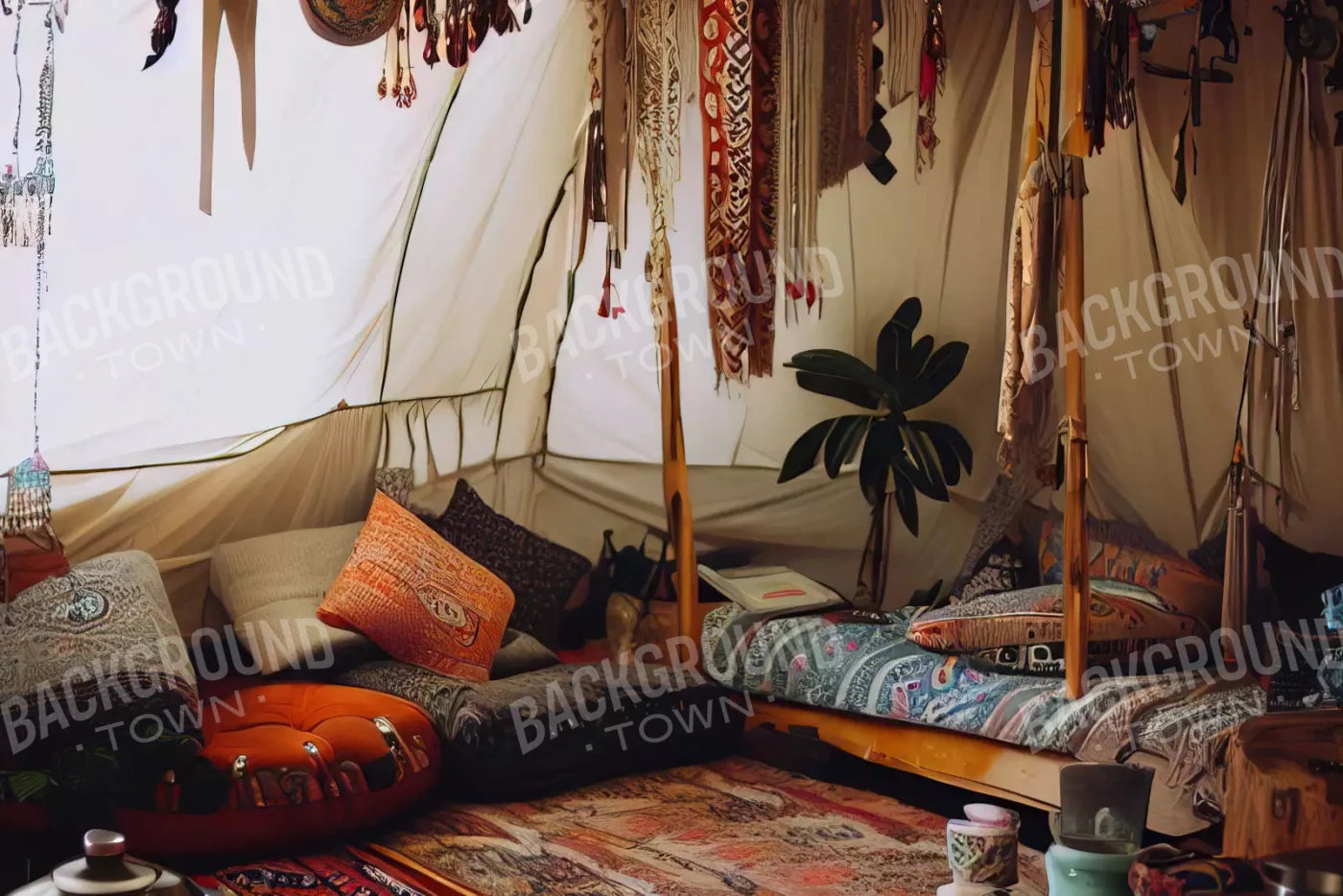 Boho Hut 8X5 Ultracloth ( 96 X 60 Inch ) Backdrop