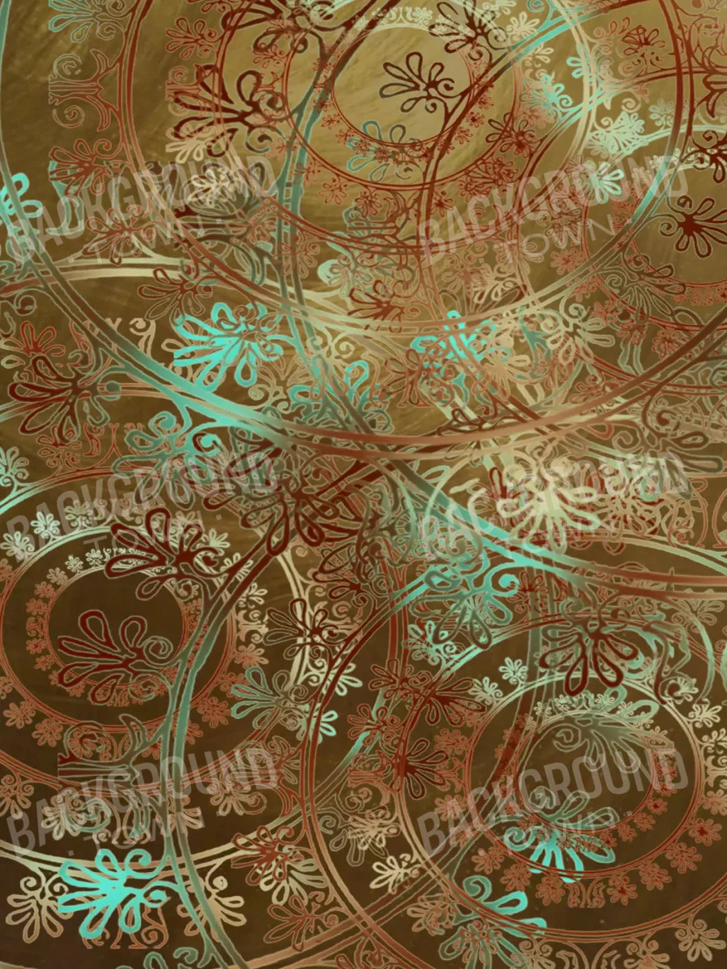 Boho Pinwheels 8X10 Fleece ( 96 X 120 Inch ) Backdrop