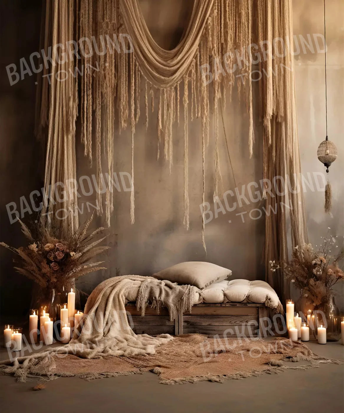 Cozy Boho Room Backdrop for Photography – Backgroundtownaci
