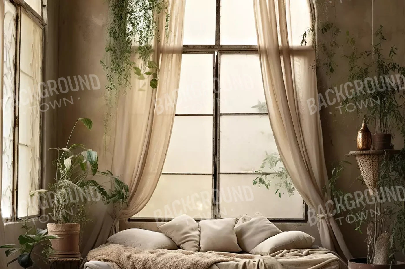 Boho Room I 12’X8’ Ultracloth (144 X 96 Inch) Backdrop