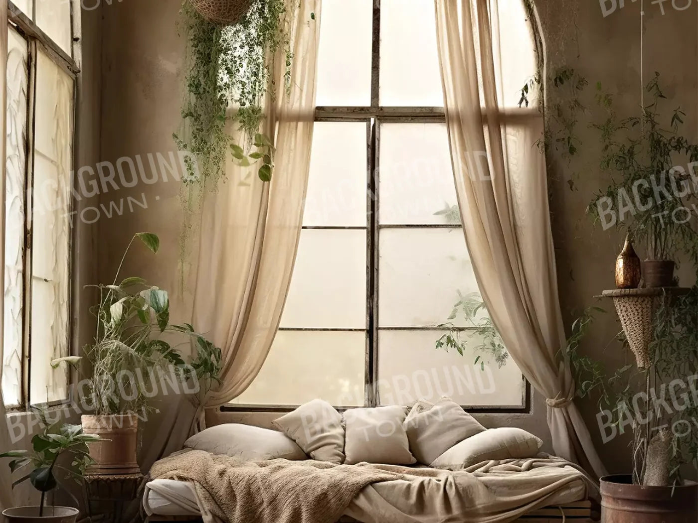 Boho Room I 6’8X5’ Fleece (80 X 60 Inch) Backdrop