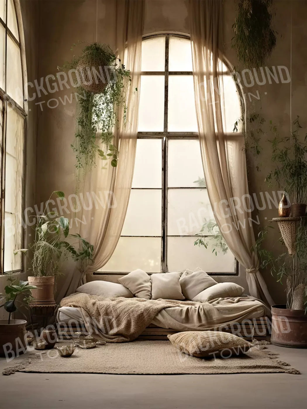 Boho Room I 6’X8’ Fleece (72 X 96 Inch) Backdrop