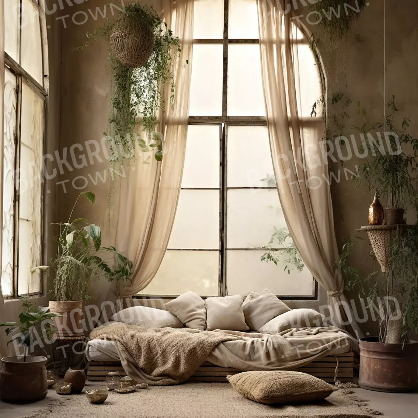 Boho Room I 8’X8’ Fleece (96 X Inch) Backdrop