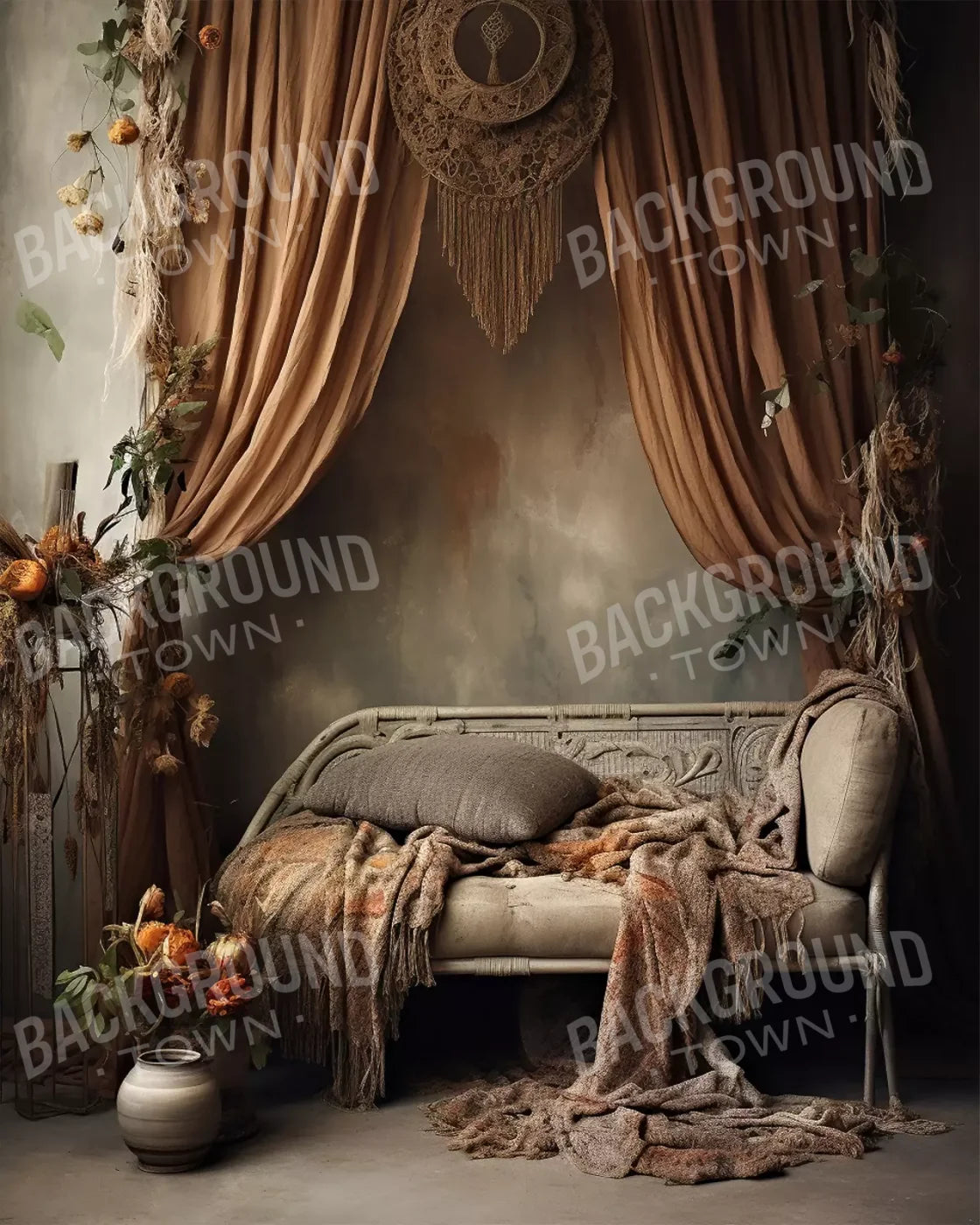 Boho Room Iii 8’X10’ Fleece (96 X 120 Inch) Backdrop