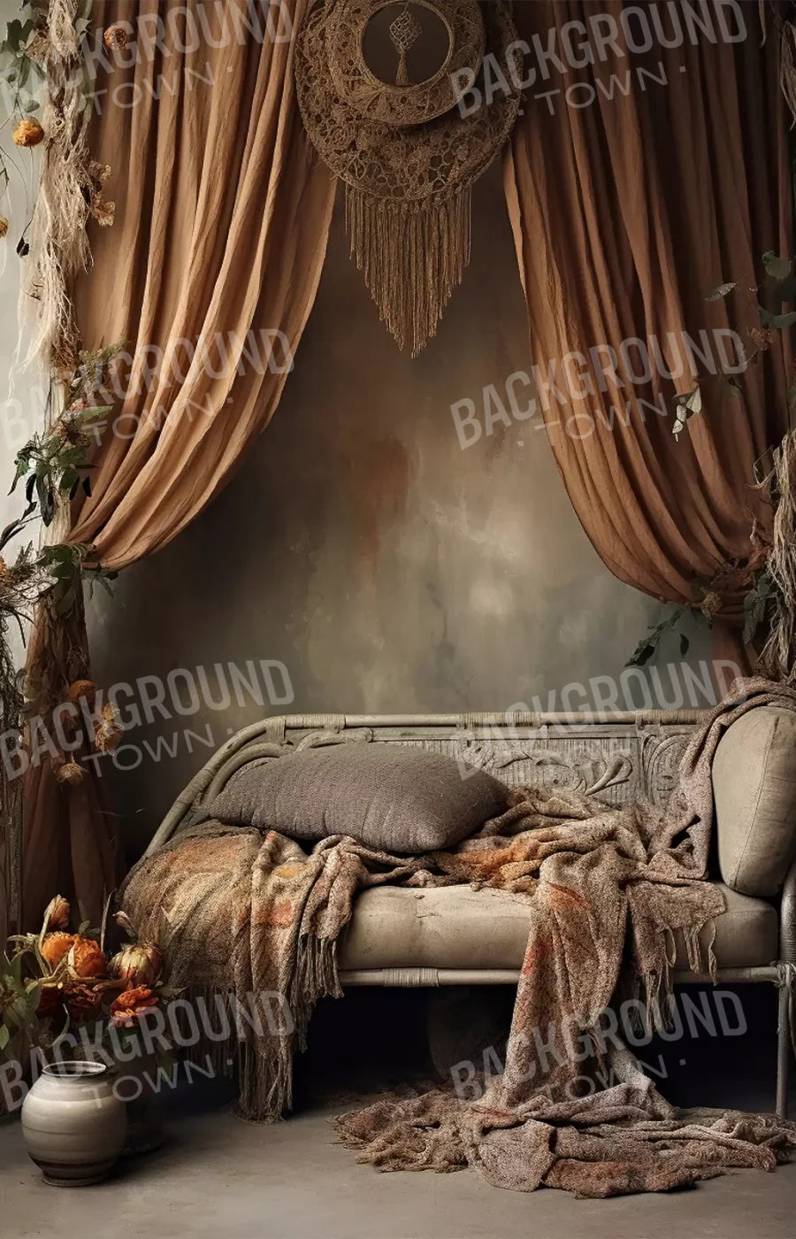 Boho Room Iii 9’X14’ Ultracloth (108 X 168 Inch) Backdrop