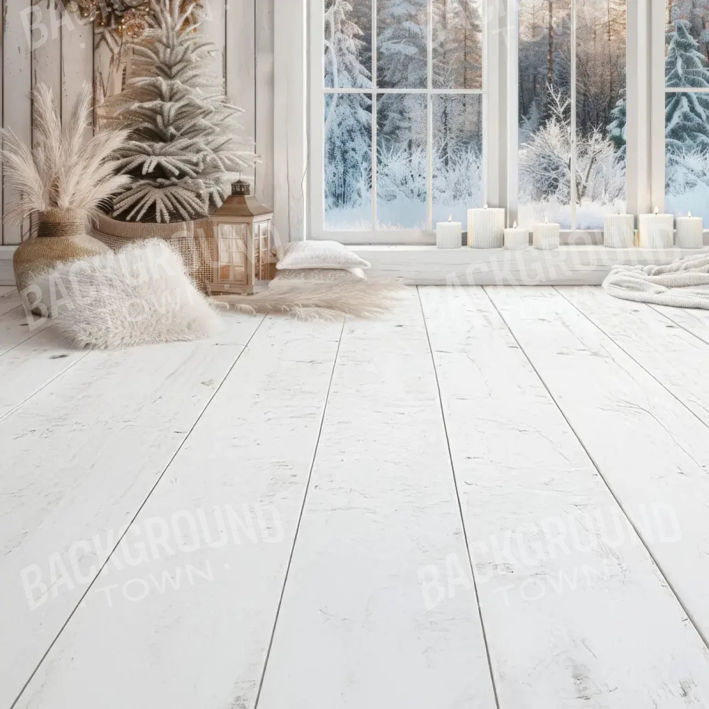 BohoChristmas Sweep 8’x8’ Fleece (96 x 96 inch) Backdrop