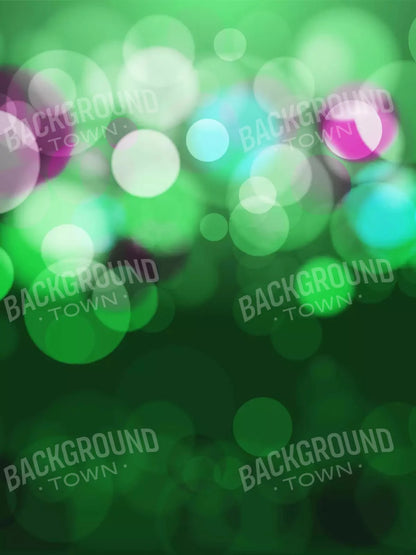 Bokeh Green 8X10 Fleece ( 96 X 120 Inch ) Backdrop