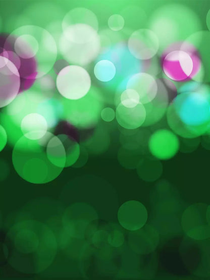 Bokeh Green 8X10 Fleece ( 96 X 120 Inch ) Backdrop
