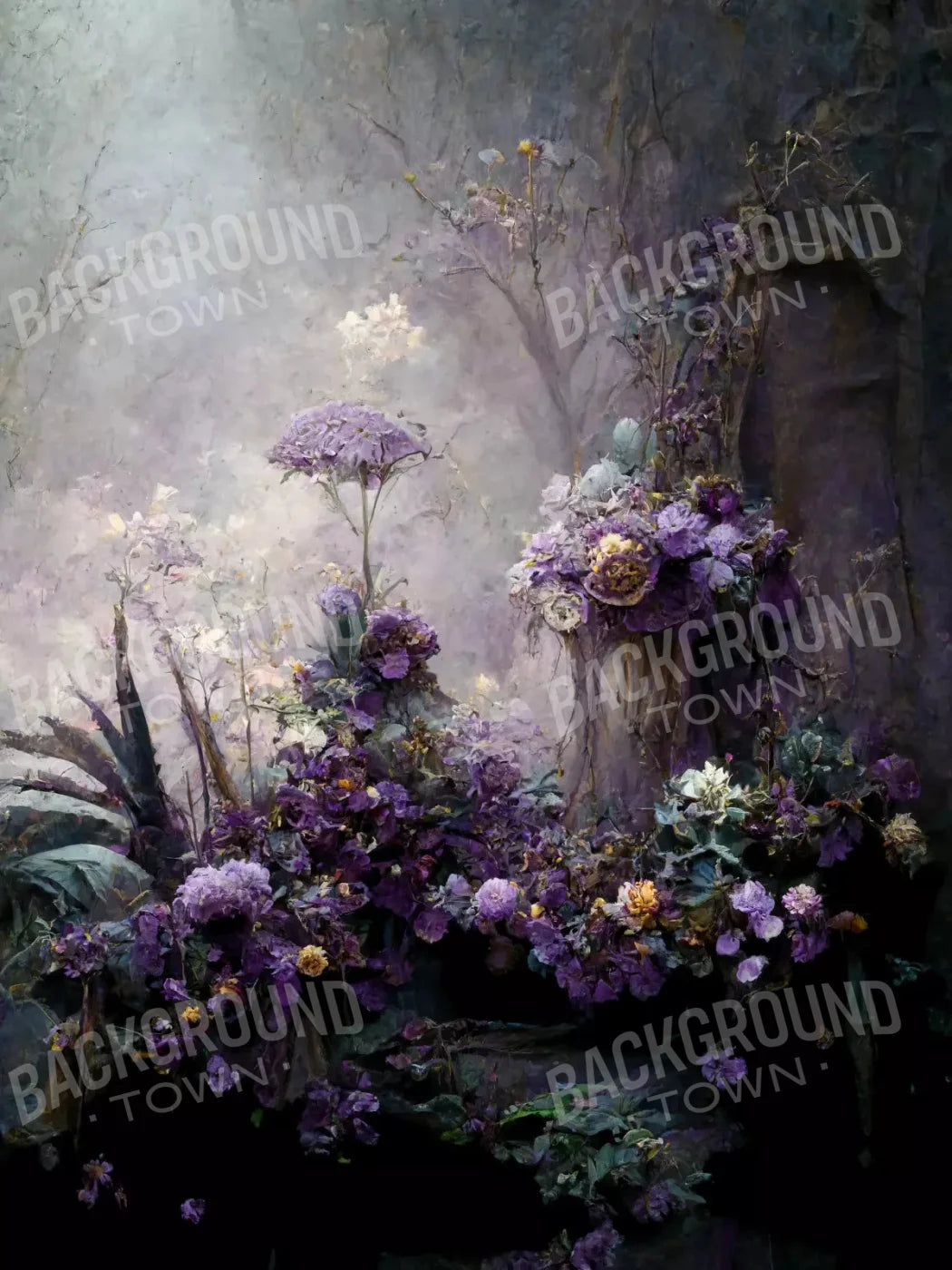 Botanical Lavendar 8X10 Fleece ( 96 X 120 Inch ) Backdrop