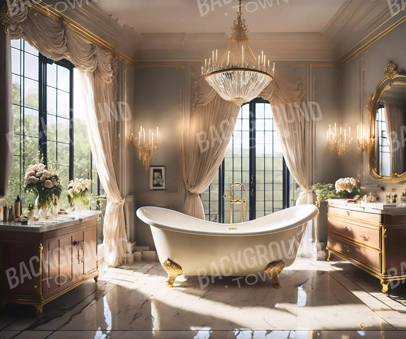 Boudoir Bath Iii 5’X4’2 Fleece (60 X 50 Inch) Backdrop