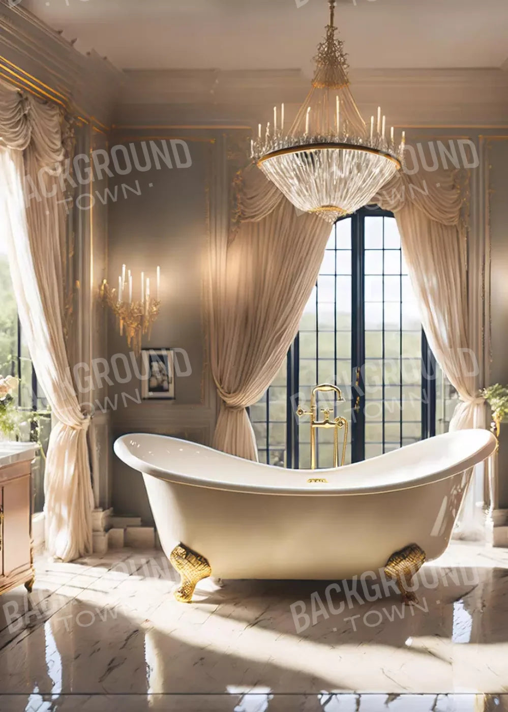 Boudoir Bath Iii 5’X7’ Ultracloth (60 X 84 Inch) Backdrop