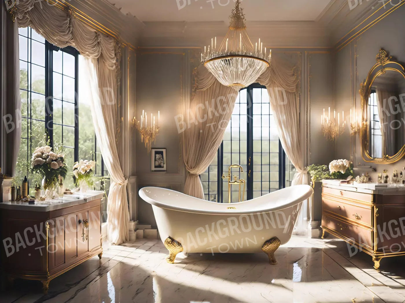 Boudoir Bath Iii 6’8X5’ Fleece (80 X 60 Inch) Backdrop