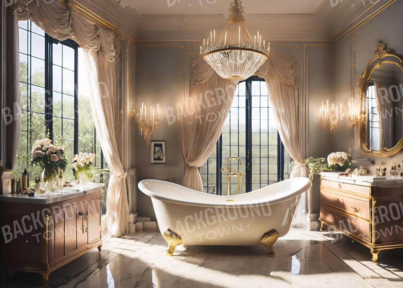 Boudoir Bath Iii 7’X5’ Ultracloth (84 X 60 Inch) Backdrop