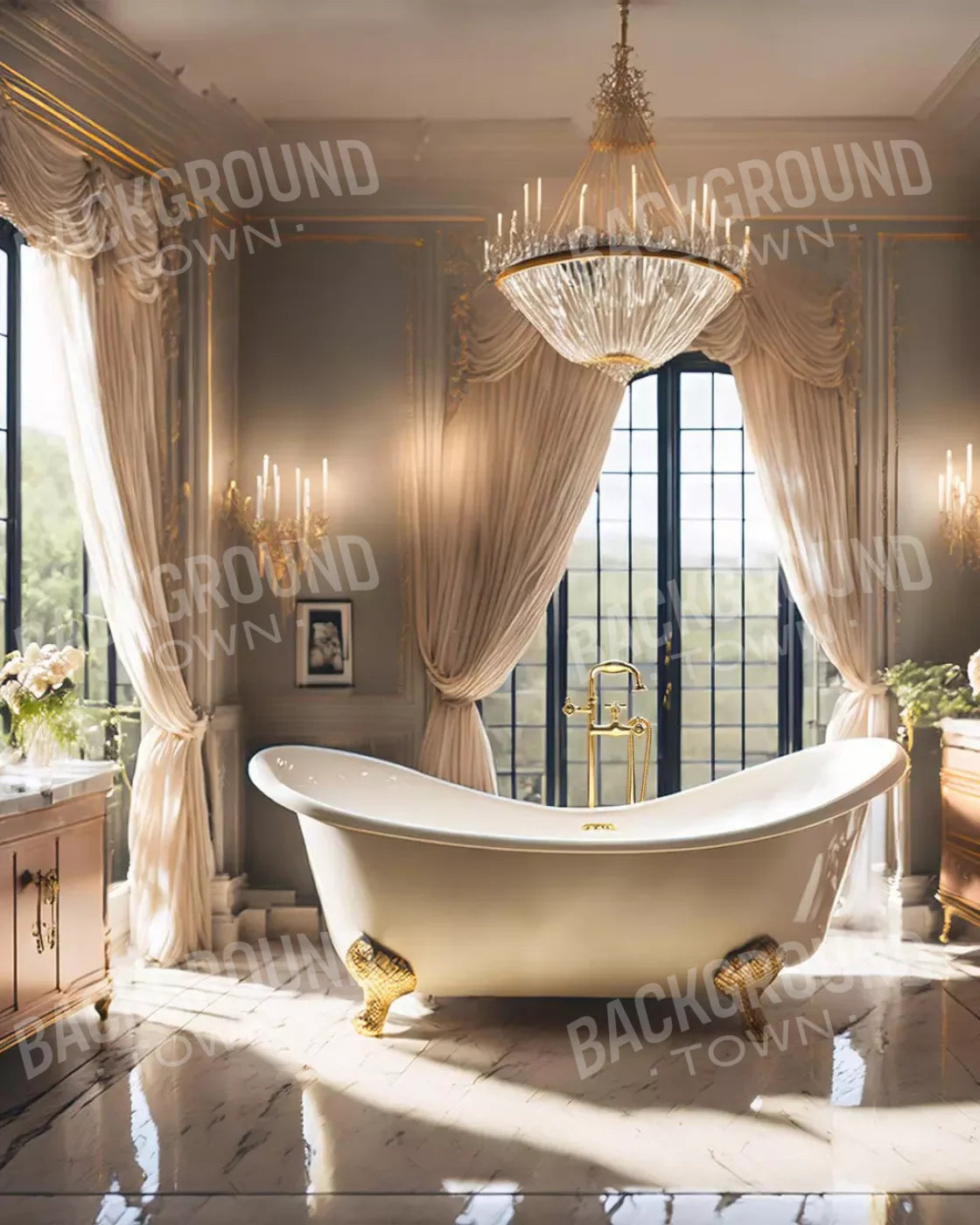 Boudoir Bath Iii 8’X10’ Fleece (96 X 120 Inch) Backdrop